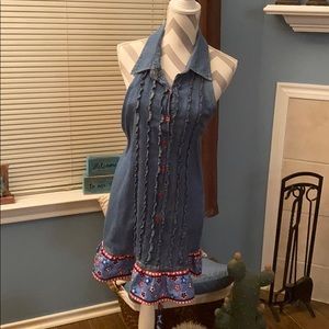 ❤️💙 Cute Denim Apron with Ruffle on Bottom 💙❤️